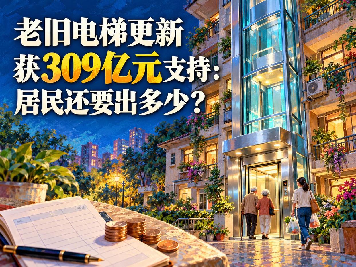 老旧电梯更新获309亿元支持：居民还要出多少？